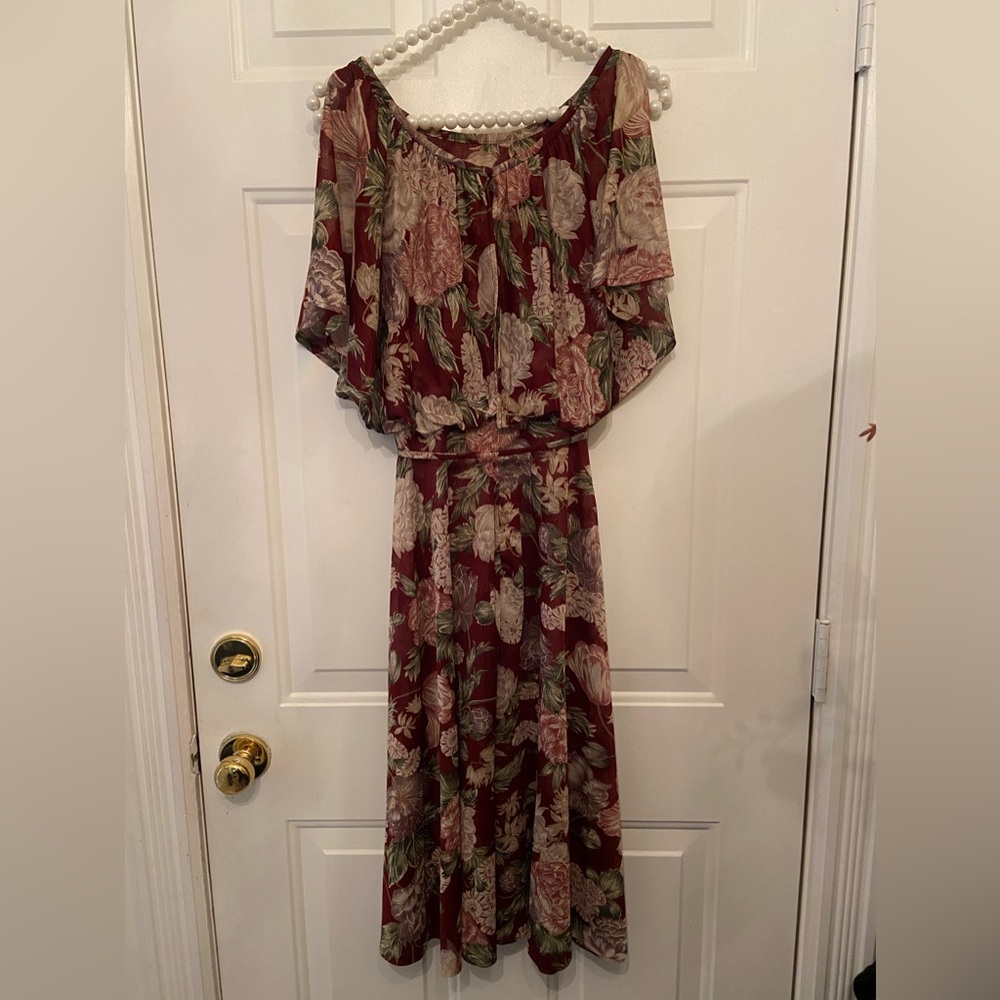 Floral Burgundy Dress